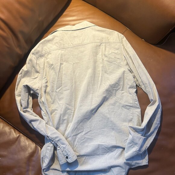 RVCA Grey Chambray Long Sleeve L - Picture 2 of 3